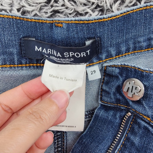 Marina Sport Women Straight Classic Minimalist Jeans 29 US 20 Blue Medium Wash - Picture 7 of 16